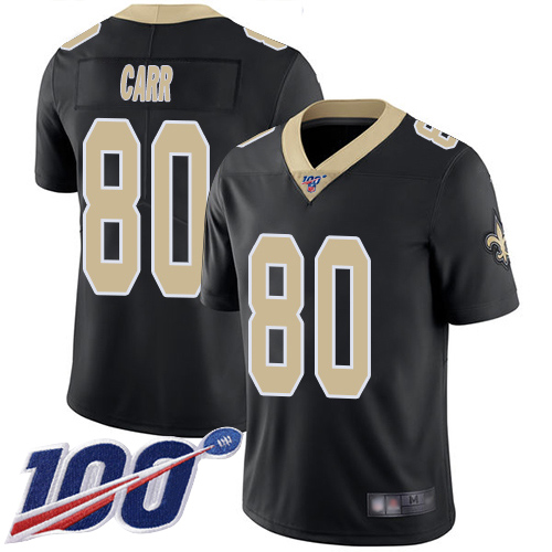 Men New Orleans Saints Limited Black Austin Carr Home Jersey NFL Football #80 100th Season Vapor Untouchable Jersey